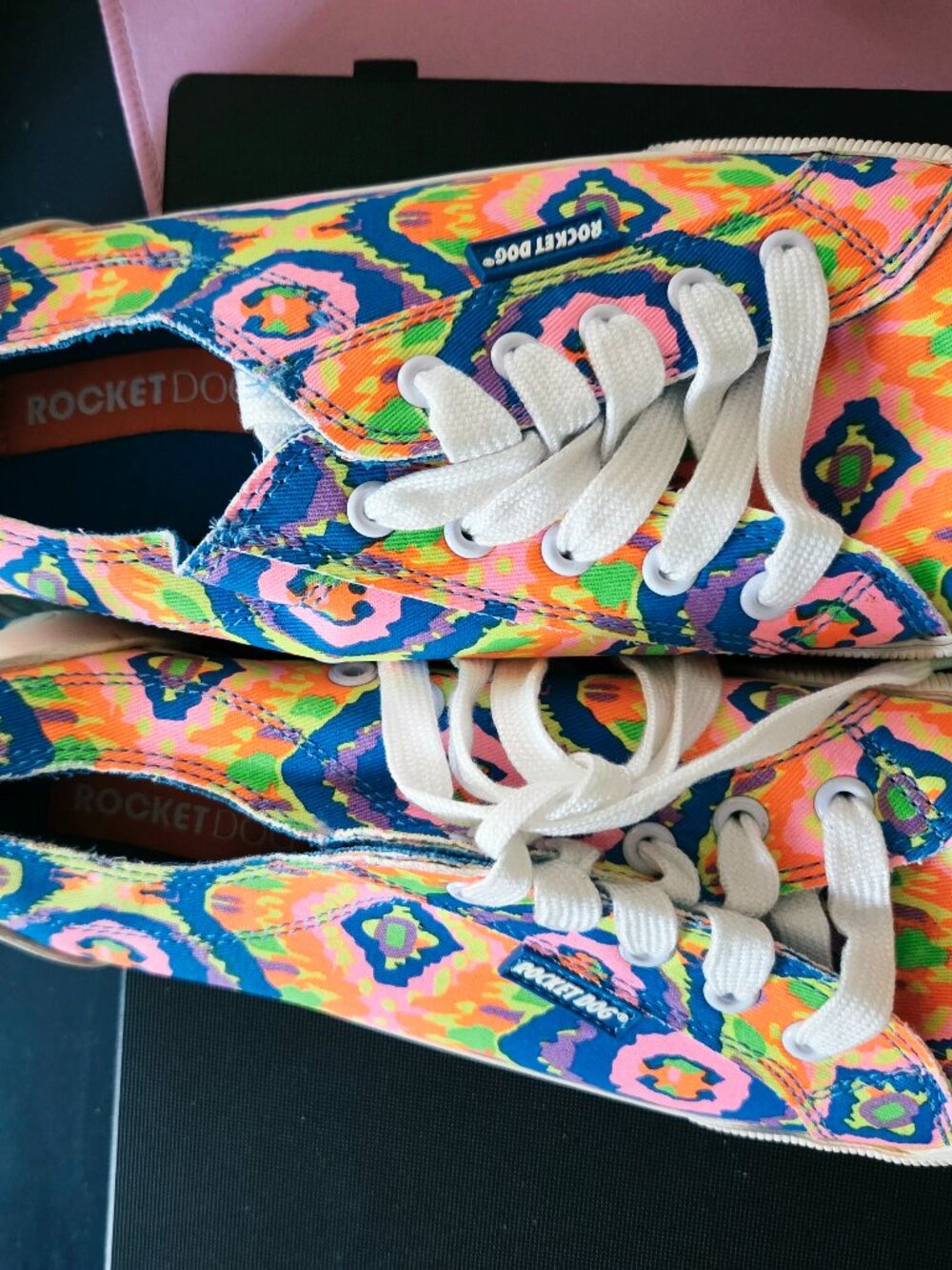 Womens' Rocketdog canvas sneakers, size 8, neon colors